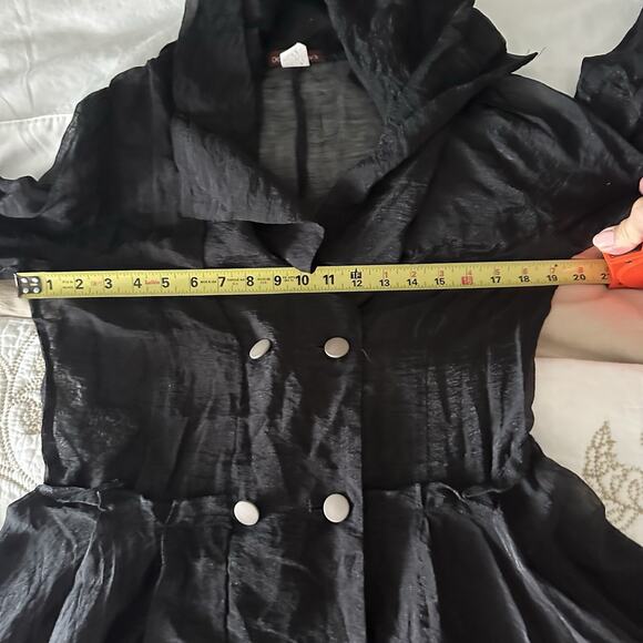 Design Today’s sheer double breasted black dress, Small - Picture 3 of 5